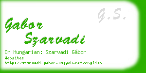 gabor szarvadi business card
